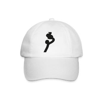 Linien Zickzack Form Emblem Silhouette Abstrakt - Baseballkappe - Weiß/Weiß - Vorne