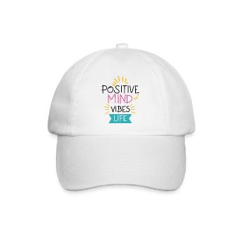 Positive Geist positive Vibes positive Leben Zitat. - Baseballkappe - Weiß/Weiß - Vorne