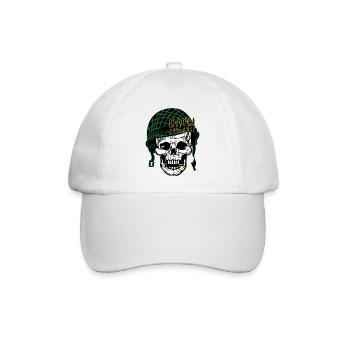 Soldatenschädel - Baseballkappe - Weiß/Weiß - Vorne