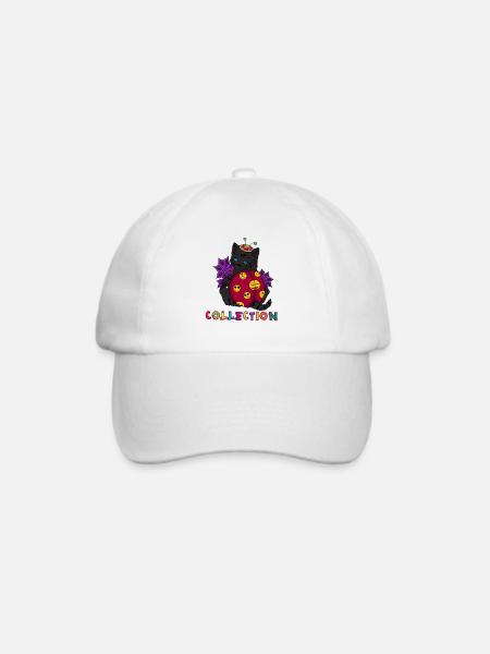 lustige Katze - Baseballkappe - Weiß/Weiß