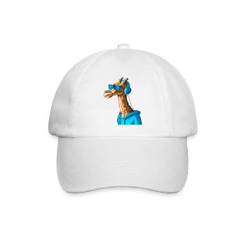 Giraffe DJ - Baseballkappe - Weiß/Weiß - Vorne