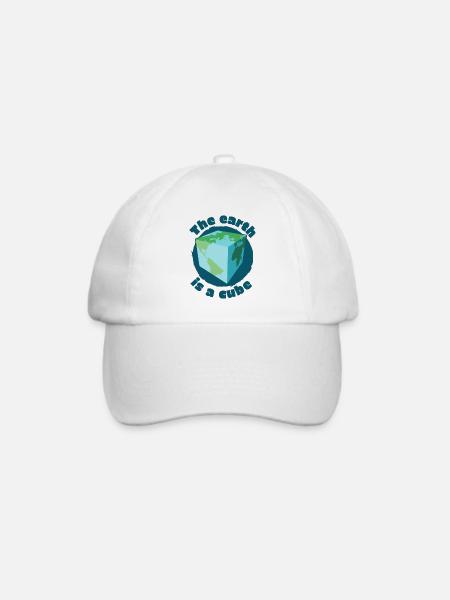 Die Erde ist ein Würfel - Baseballkappe - Weiß/Weiß