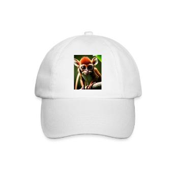 cooler lustiger süßer Koboldmaki (Tarsiidae) Waldcomic - Baseballkappe - Weiß/Weiß - Vorne