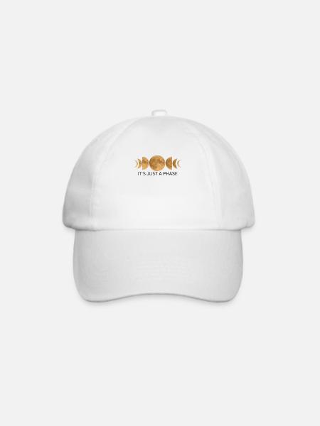 It`s just a Phase - Mond Mondphasen Design - Baseballkappe - Weiß/Weiß
