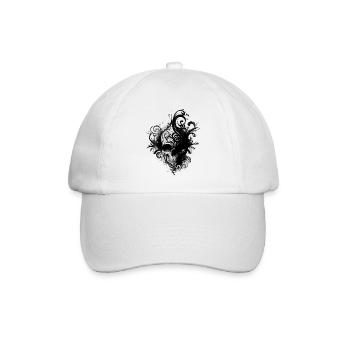 Splash mehrfarbiger Schädel. Ornament Gesicht - Baseballkappe - Weiß/Weiß - Vorne