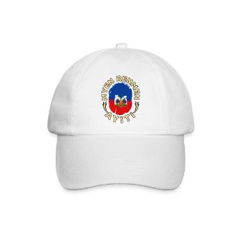 Haiti Haitian Flagge Stolz Kreolisch I Geschenk - Baseballkappe - Weiß/Weiß - Vorne