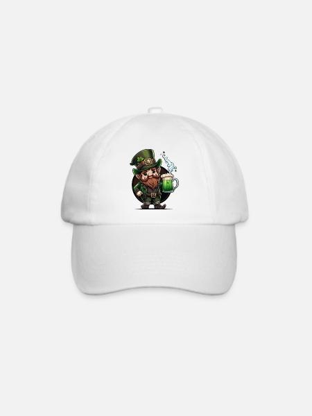 T-Shirt St Patrick niedlich für Erwachsene, Kinder und Babys - Baseballkappe - Weiß/Weiß