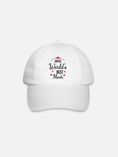 Zum besten Mama-Herz-Design gewählt - Baseballkappe - Weiß/Weiß