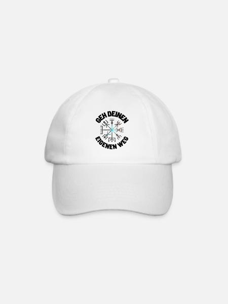 Wegweiser RUNEN viking CELTIC - VEGVISIR - Baseballkappe - Weiß/Weiß