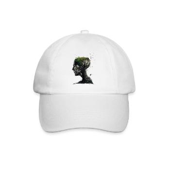 Organischer Baumkopf Geschenk - Baseballkappe - Weiß/Weiß - Vorne