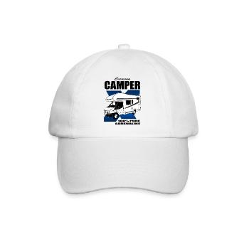 Wohnmobil - Caravan - Camping - Camper - Baseballkappe - Weiß/Weiß - Vorne