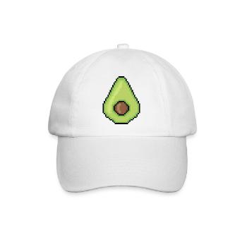 Pixel-Avocado Glow - Baseballkappe - Weiß/Weiß - Vorne