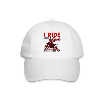 Motocross Mädchen Motocross Frau Offroad Motorrad - Baseballkappe - Weiß/Weiß - Vorne
