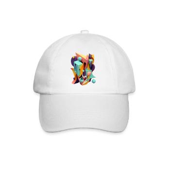 3D - Baseballkappe - Weiß/Weiß - Vorne