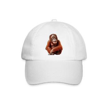 Der Orang Utan ist unsere liebe Verwandtschaft - Baseballkappe - Weiß/Weiß - Vorne
