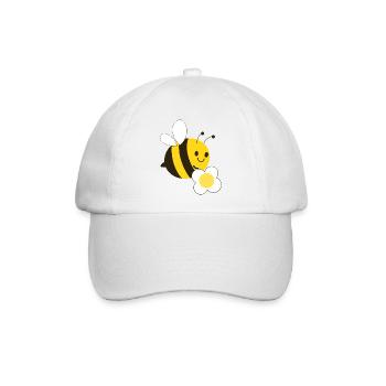 Biene mit Blume - Baseballkappe - Weiß/Weiß - Vorne