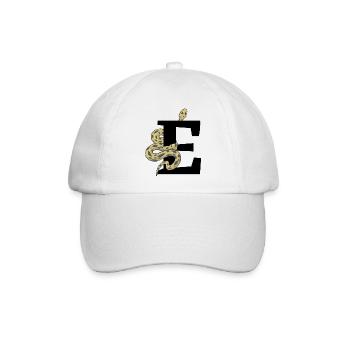 Buchstabe e Schlange - Baseballkappe - Weiß/Weiß - Vorne