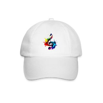 Violinschlüssel - Baseballkappe - Weiß/Weiß - Vorne