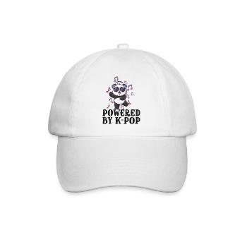 Powered by K-Pop Panda Kpop Merch K-pop Merch - Baseballkappe - Weiß/Weiß - Vorne