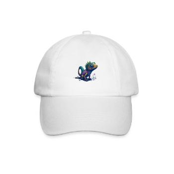 Gamer's Perfect Illustration - Cute Colorful Gekko - Baseballkappe - Weiß/Weiß - Vorne