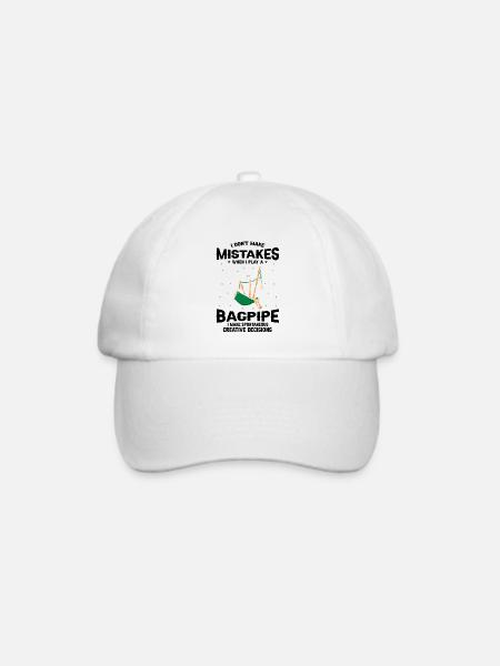 Dudelsack für Dudelsackspieler und Schotten - Baseballkappe - Weiß/Weiß