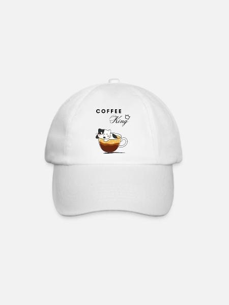"Coffee King" - Baseballkappe - Weiß/Weiß