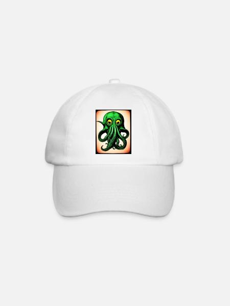 Octopus #001 - Baseballkappe - Weiß/Weiß