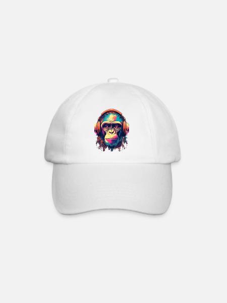Monkey Beats - Baseballkappe - Weiß/Weiß