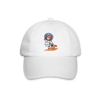Roter Panda Astronaut Karikatur - Baseballkappe - Weiß/Weiß - Vorne