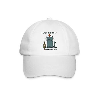 nicht mein Kater - nicht mein Bier - Baseballkappe - Weiß/Weiß - Vorne