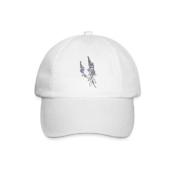 Lila Salbeiblüten - Baseballkappe - Weiß/Weiß - Vorne