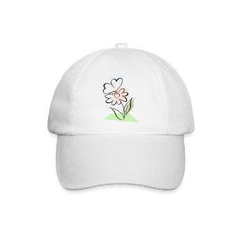 Blüte mit Schmetterling - Baseballkappe - Weiß/Weiß - Vorne
