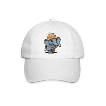 Elefanten-Baumeister - Baseballkappe - Weiß/Weiß - Vorne