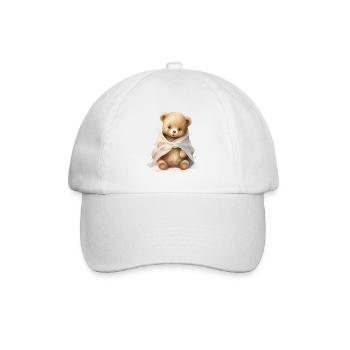 Baby Bär mit Handtuch, handgemalt - Baseballkappe - Weiß/Weiß - Vorne