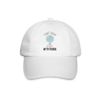 POSITIVE EINSTELLUNG MINDSET Motivation - Baseballkappe - Weiß/Weiß - Vorne