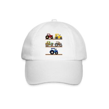 Landmaschinen Traktor Biobauer Bauer Landleben - Baseballkappe - Weiß/Weiß - Vorne
