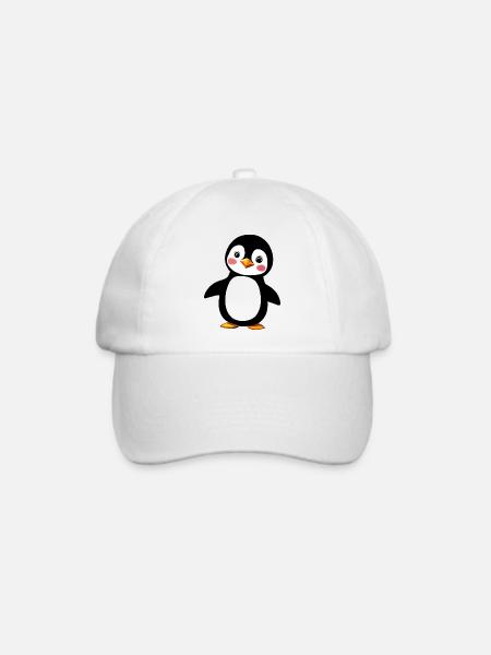 Pinguin - Baseballkappe - Weiß/Weiß