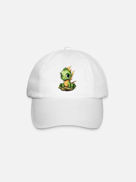 Cute Baby Dragon - Baseballkappe - Weiß/Weiß