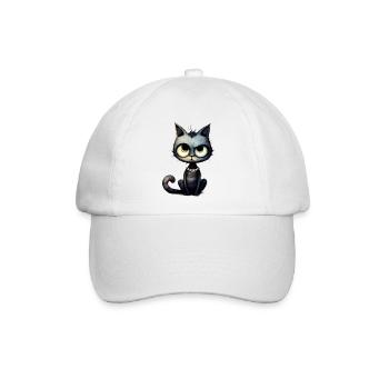 Hässliche Katze - Baseballkappe - Weiß/Weiß - Vorne