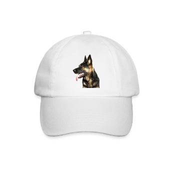 Deutscher Schäferhund Kopf - Baseballkappe - Weiß/Weiß - Vorne