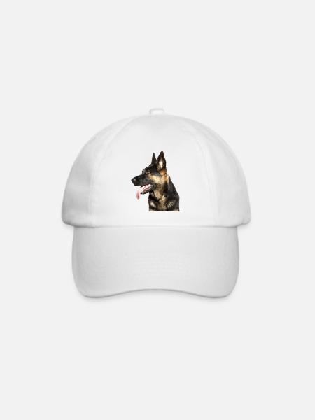 Deutscher Schäferhund Kopf - Baseballkappe - Weiß/Weiß