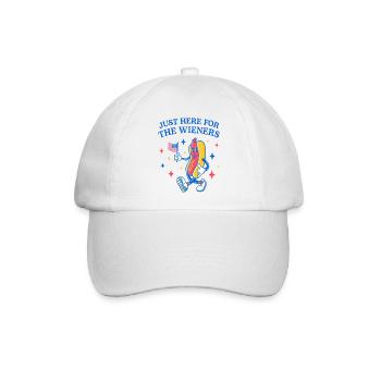 Ich bin nur hier für die Wieners Lustiger Vierter Juli - Baseballkappe - Weiß/Weiß - Vorne