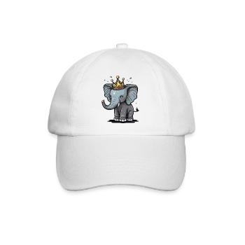 Der königliche Elefant - Baseballkappe - Weiß/Weiß - Vorne