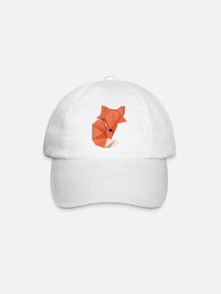 origami fox - Baseballkappe - Weiß/Weiß