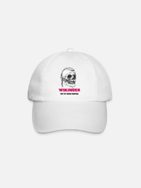 Wikinger Totenkopf Design - Baseballkappe - Weiß/Weiß