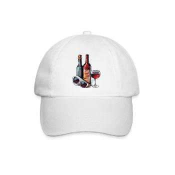 Weinflaschen und Gläser - Baseballkappe - Weiß/Weiß - Vorne