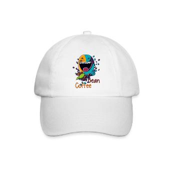 Lachende Kaffeebohne - Baseballkappe - Weiß/Weiß - Vorne