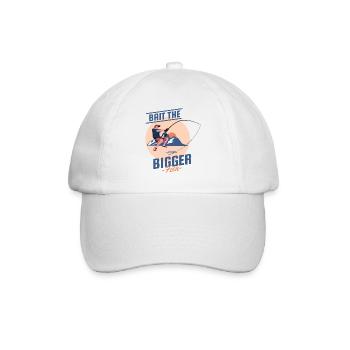 T-Shirt-Köder der größte Fisch - Baseballkappe - Weiß/Weiß - Vorne