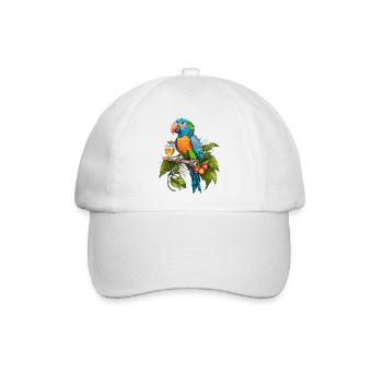 Papageien-Party - Baseballkappe - Weiß/Weiß - Vorne