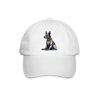 Ägyptischer Hund Nr. 2 - Baseballkappe - Weiß/Weiß - Vorne